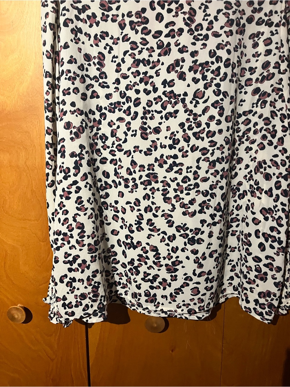 Zac & Rachel Cream Blouse with Pink and Black Leopard Print